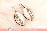 Spring Leaf Plant Earrings SVG File for Laser Cutters Wispy Willow Designs Company