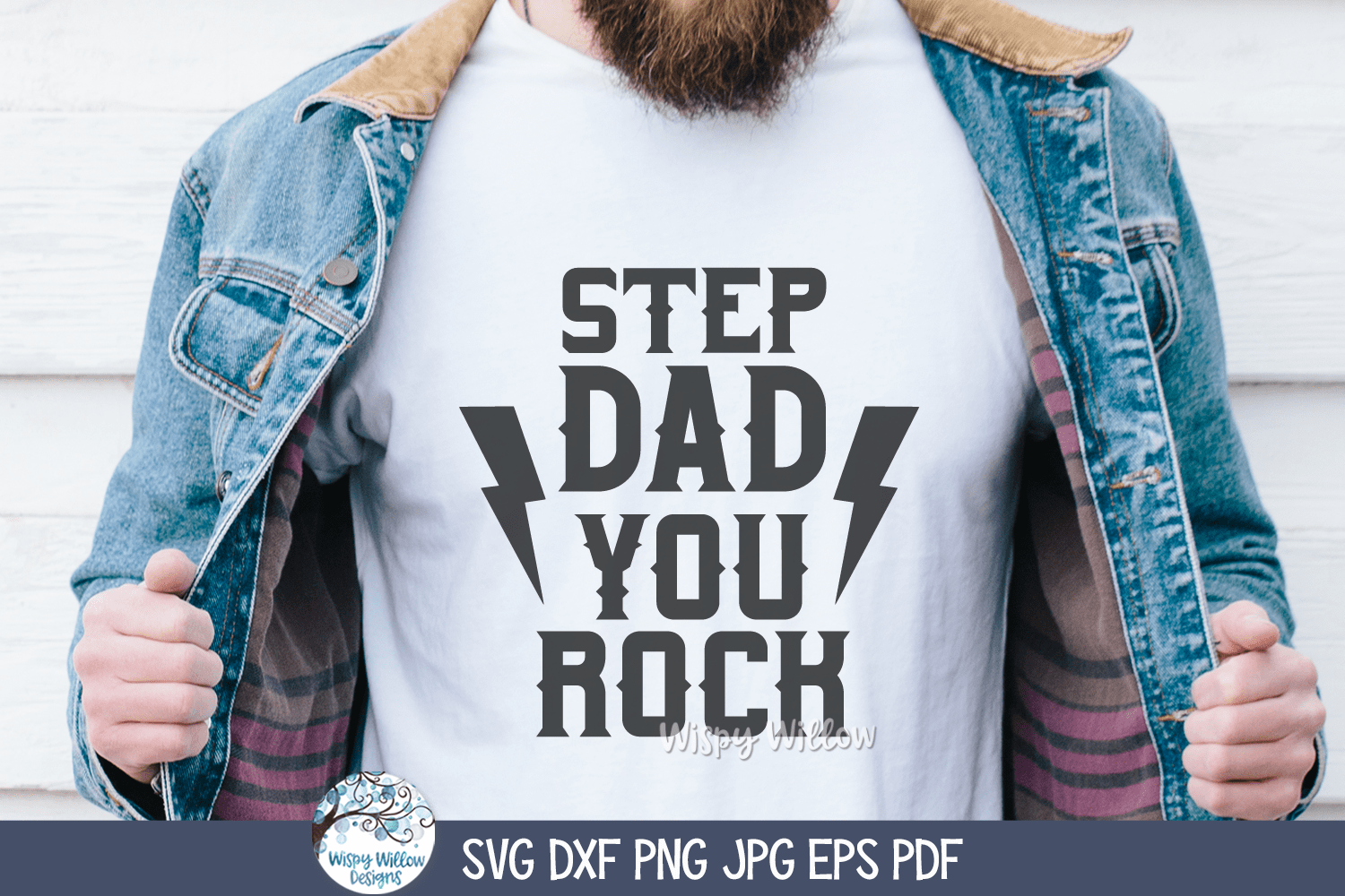 Step Dad You Rock SVG | Cool Step Father Art Wispy Willow Designs Company