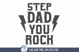 Step Dad You Rock SVG | Cool Step Father Art Wispy Willow Designs Company