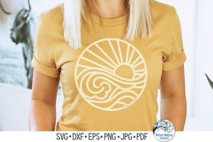 Summer Beach Round Keychain SVG File for Cricut Wispy Willow Designs Company