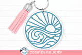 Summer Beach Round Keychain SVG File for Cricut Wispy Willow Designs Company