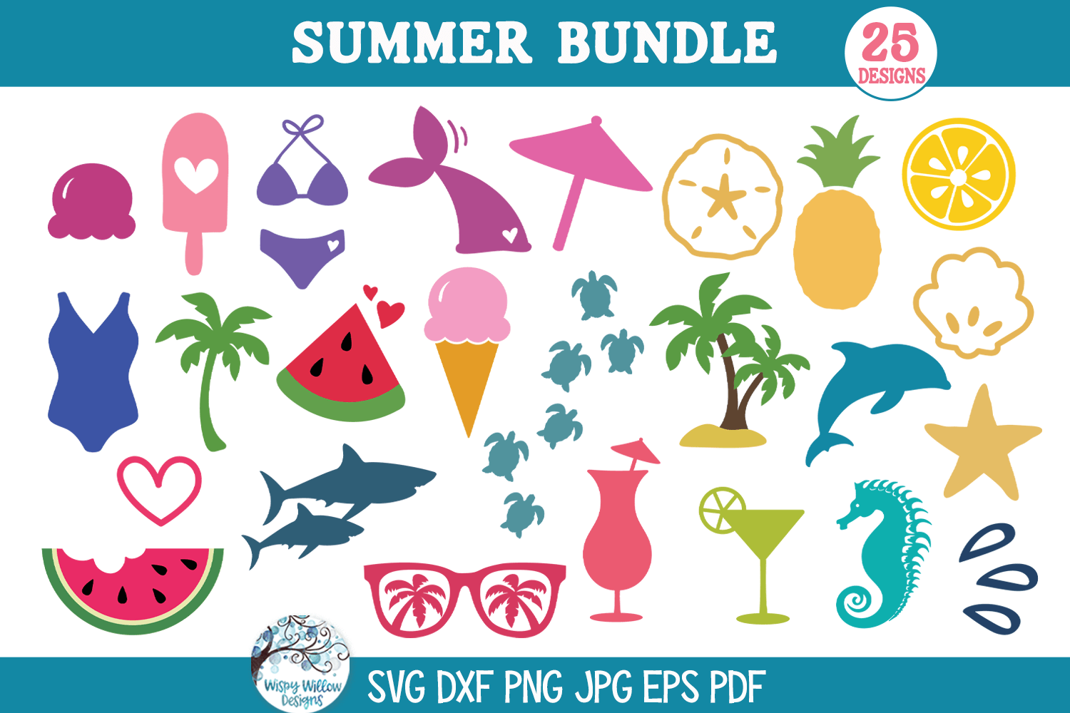 Summer SVG Bundle | Sunny Days Designs Wispy Willow Designs Company