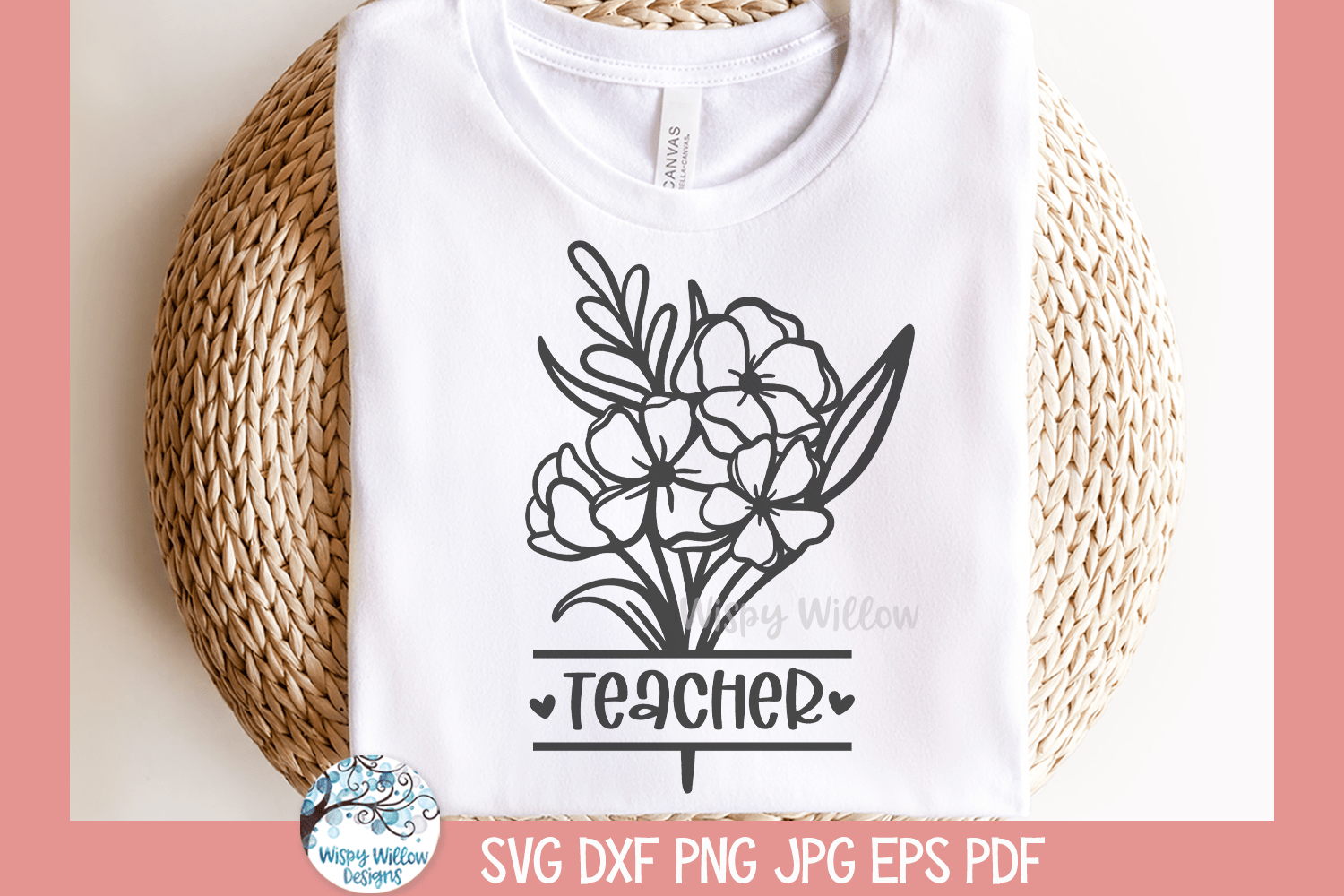 Teacher Flowers SVG | Best Teacher Illustration Wispy Willow Designs Company