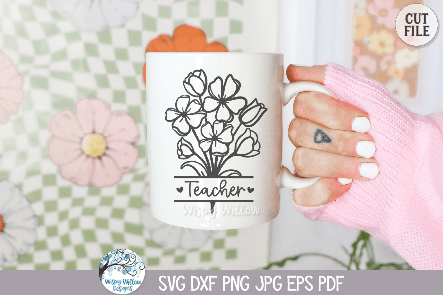 Teacher Flowers SVG | Happy Teacher's Day Design Wispy Willow Designs Company