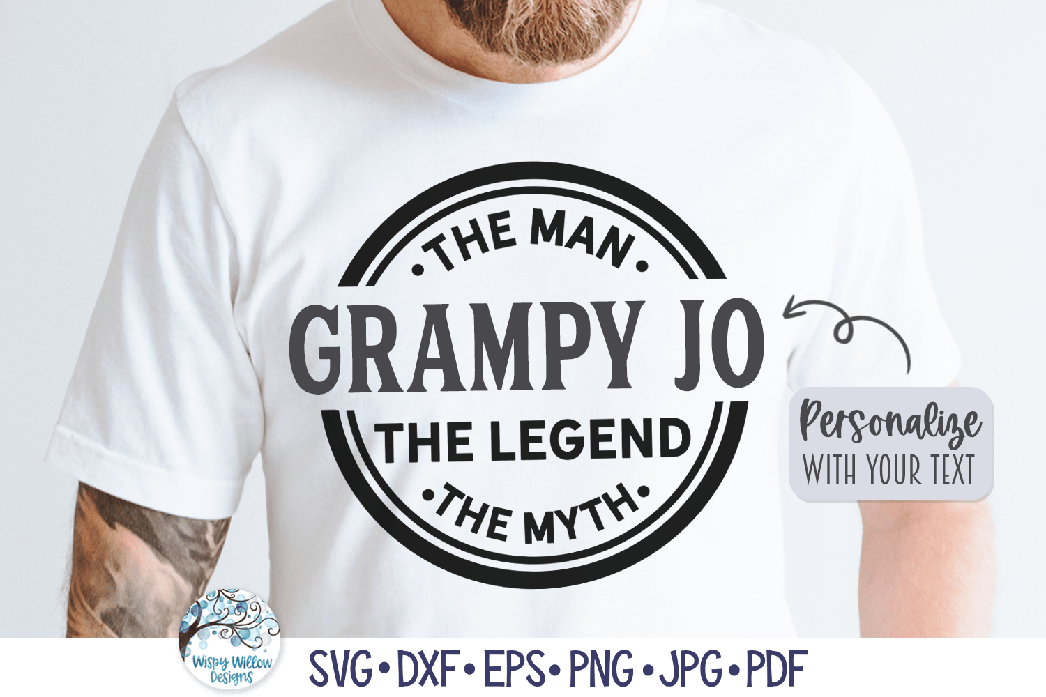 The Man The Myth The Legend SVG | Blank to Personalize Wispy Willow Designs Company