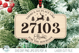 There's No Place Like Home Zipcode Christmas Ornament Bundle for Laser Cutters Wispy Willow Designs Company