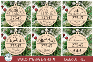 There's No Place Like Home Zipcode Christmas Ornament Bundle Wispy Willow Designs Company