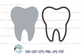 Tooth Silhouette and Outline SVG | Dental Care Designs Wispy Willow Designs Company
