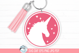 Unicorn Round Keychain SVG File for Cricut Wispy Willow Designs Company