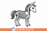 Unicorn Skeleton SVG | Magical Halloween Skeleton Design Wispy Willow Designs Company