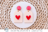 Valentine Heart Earring SVG for Glowforge Laser Cutter Wispy Willow Designs Company