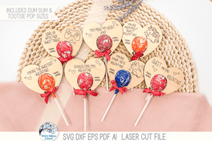 Valentine's Day Lollipop Holder Bundle - SVG File for Laser Cutter Wispy Willow Designs Company