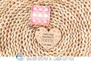 Valentine's Day Pop It Keychain and Bracelet Tag Bundle - SVG File for Laser Cutter Wispy Willow Designs Company