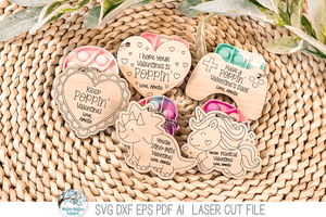 Valentine's Day Pop It Keychain and Bracelet Tag Bundle - SVG File for Laser Cutter Wispy Willow Designs Company