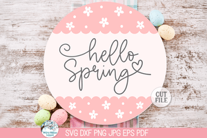 Welcome Easter and Spring Round Sign SVG Bundle Wispy Willow Designs Company