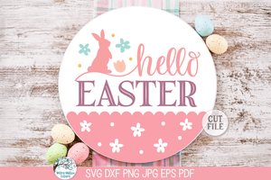 Welcome Easter and Spring Round Sign SVG Bundle Wispy Willow Designs Company