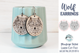 Wolf Earrings SVG File for Glowforge or Laser Cutter Wispy Willow Designs Company