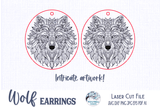 Wolf Earrings SVG File for Glowforge or Laser Cutter Wispy Willow Designs Company