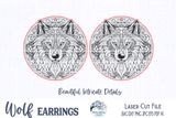 Wolf Earrings SVG File for Glowforge or Laser Cutter Wispy Willow Designs Company