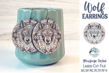 Wolf Earrings SVG File for Glowforge or Laser Cutter Wispy Willow Designs Company