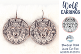 Wolf Earrings SVG File for Glowforge or Laser Cutter Wispy Willow Designs Company