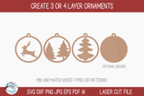 Woodland Animal Christmas Ornaments SVG File Bundle for Laser Cutter Wispy Willow Designs Company