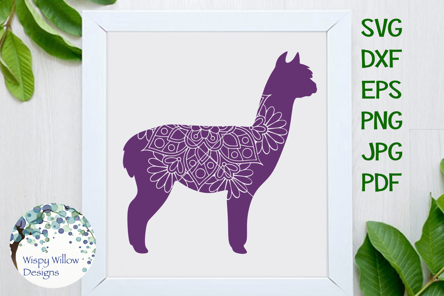 Alpaca Mandala SVG Wispy Willow Designs Company