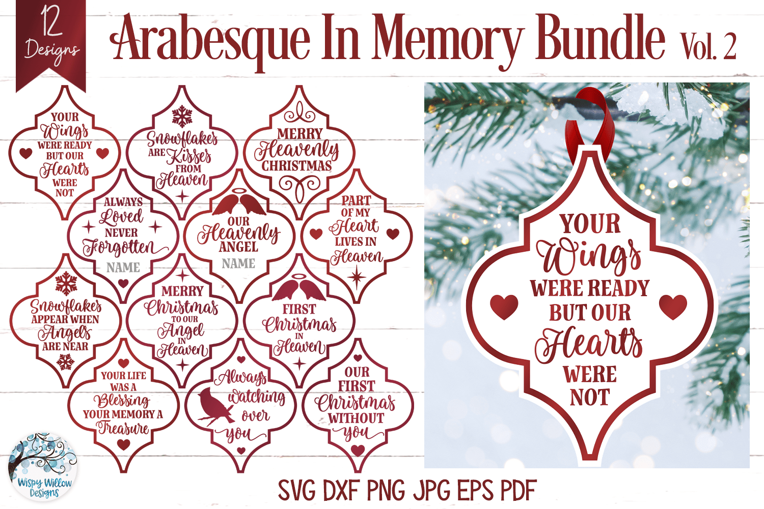 Arabesque Ornament SVG Bundle - In Memory Ornaments Vol 2 Wispy Willow Designs Company