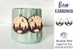 Bear Earring SVG for Glowforge Laser Cutter Wispy Willow Designs Company