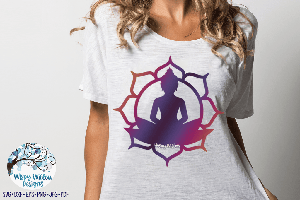 Buddha in Lotus Flower SVG – Wispy Willow Designs