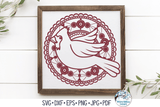 Cardinal Mandala SVG Wispy Willow Designs Company