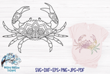 Crab Mandala SVG Wispy Willow Designs Company