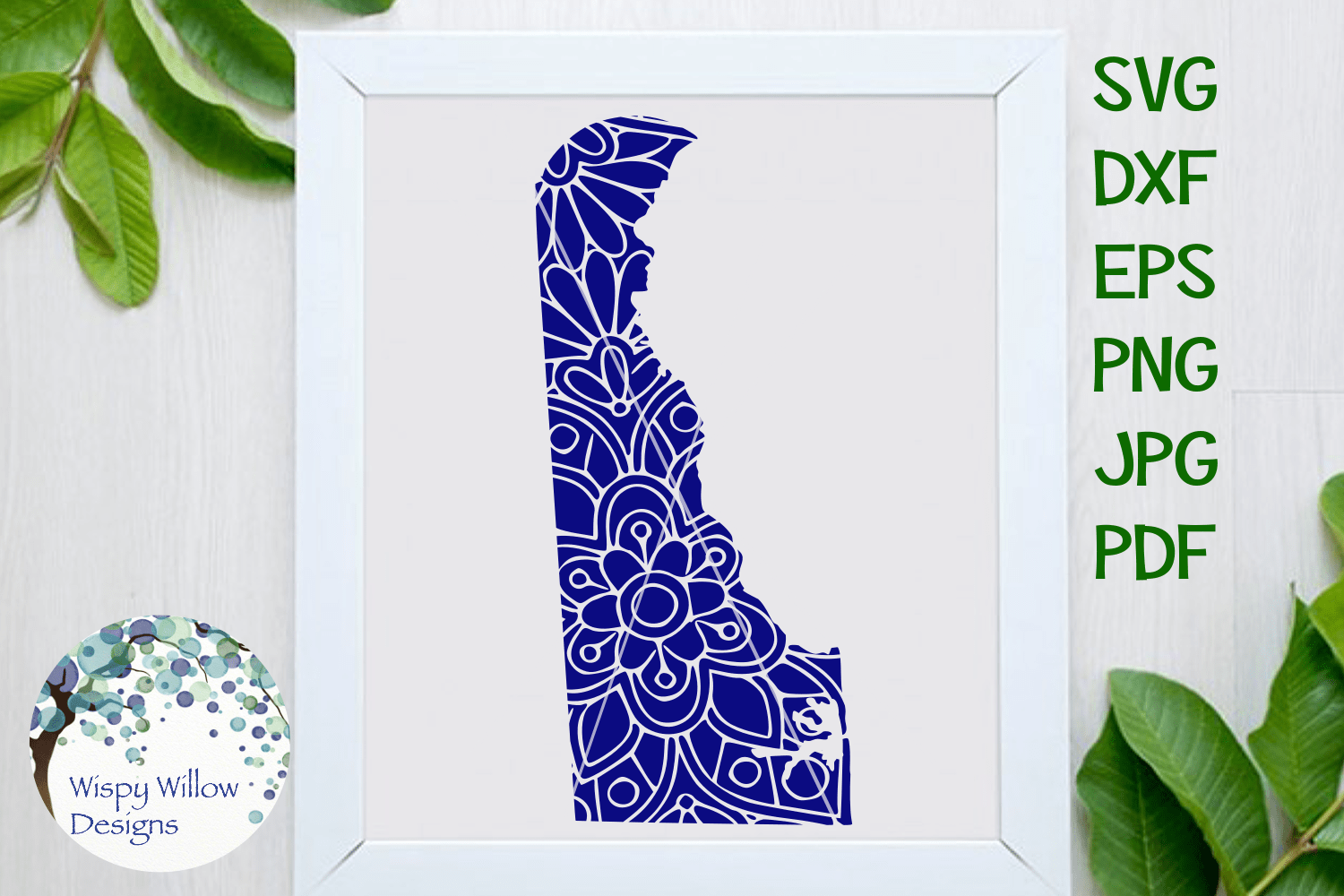 Delaware DE Mandala SVG Wispy Willow Designs Company