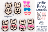 Easter Bunny with Glasses Earring SVG for Glowforge or Laser Wispy Willow Designs Company