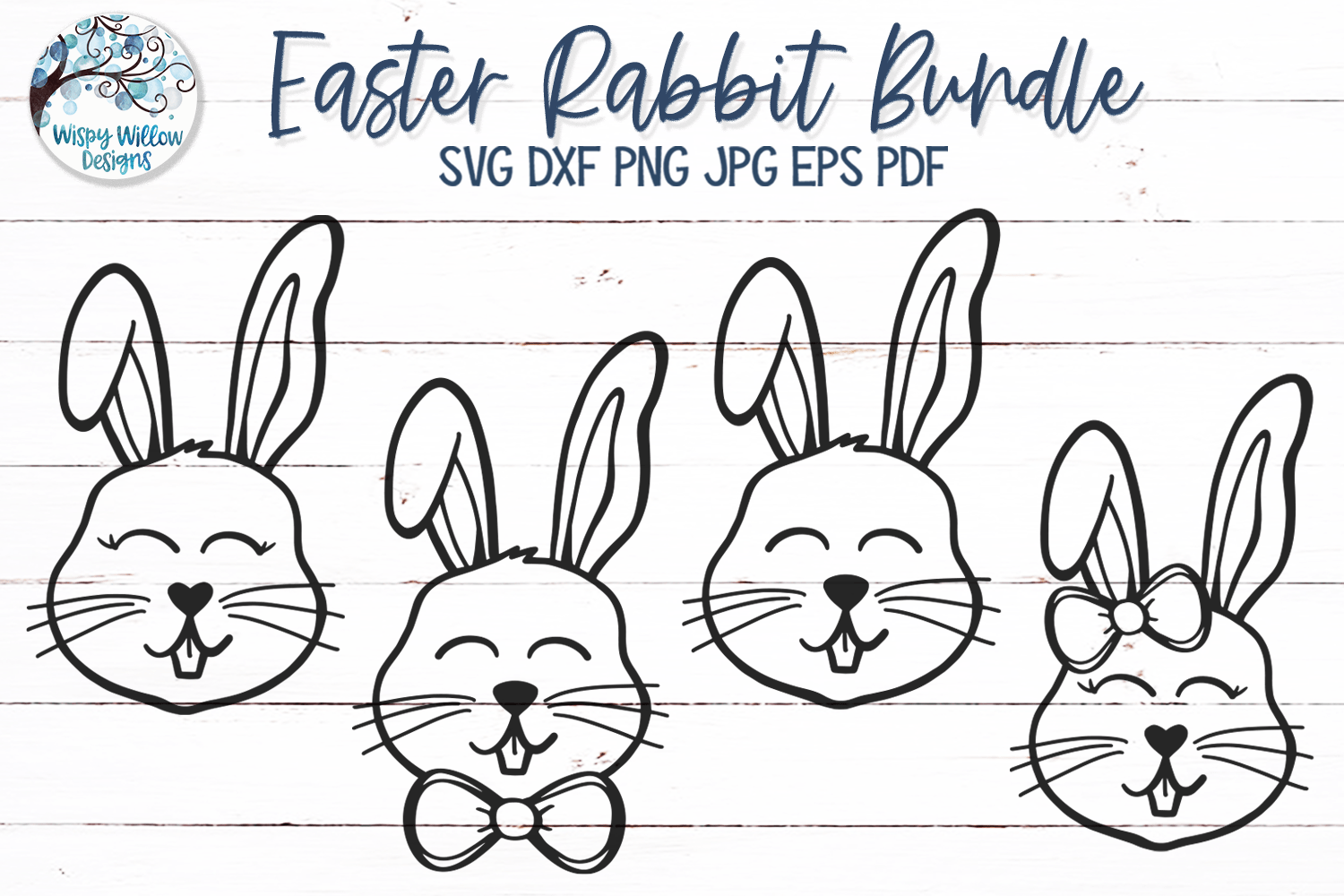 Easter Rabbit Bundle SVG Wispy Willow Designs Company