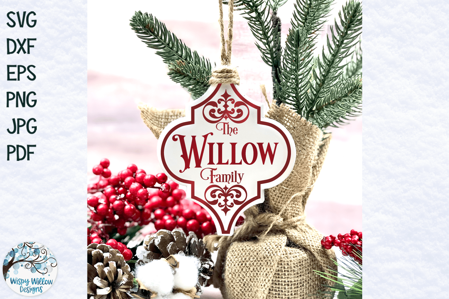 Family Name Arabesque Ornament SVG Bundle Wispy Willow Designs Company