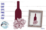 Floral Wine Bottle SVG Wispy Willow Designs Company