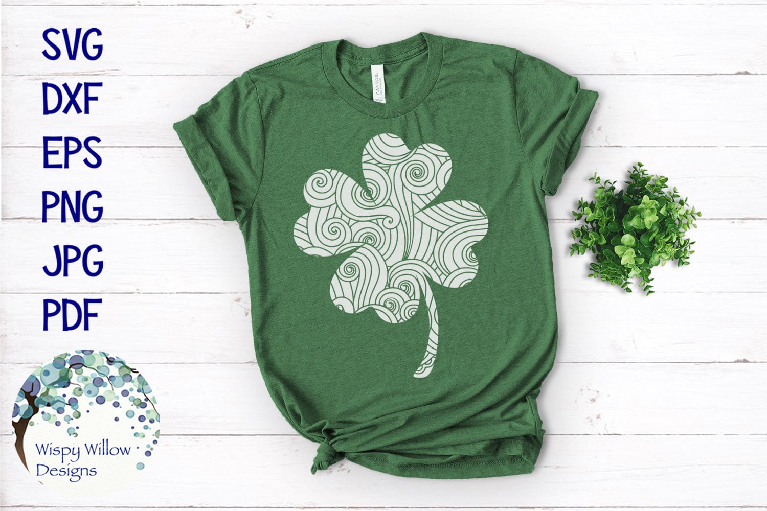 Four Leaf Clover Mandala SVG Wispy Willow Designs Company