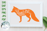 Fox with Flowers SVG Wispy Willow Designs Company