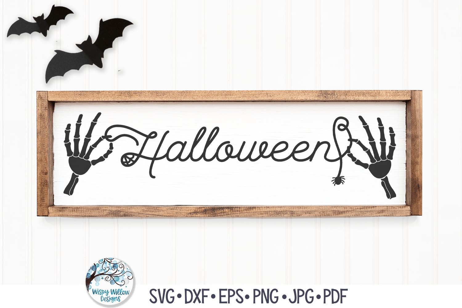 Halloween SVG | Skeleton Hands Sign for Fall Wispy Willow Designs Company