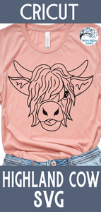 Highland Cow SVG Wispy Willow Designs Company