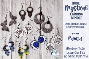 Huge Mystical Earring Bundle for Glowforge Laser Cutter SVG Wispy Willow Designs Company