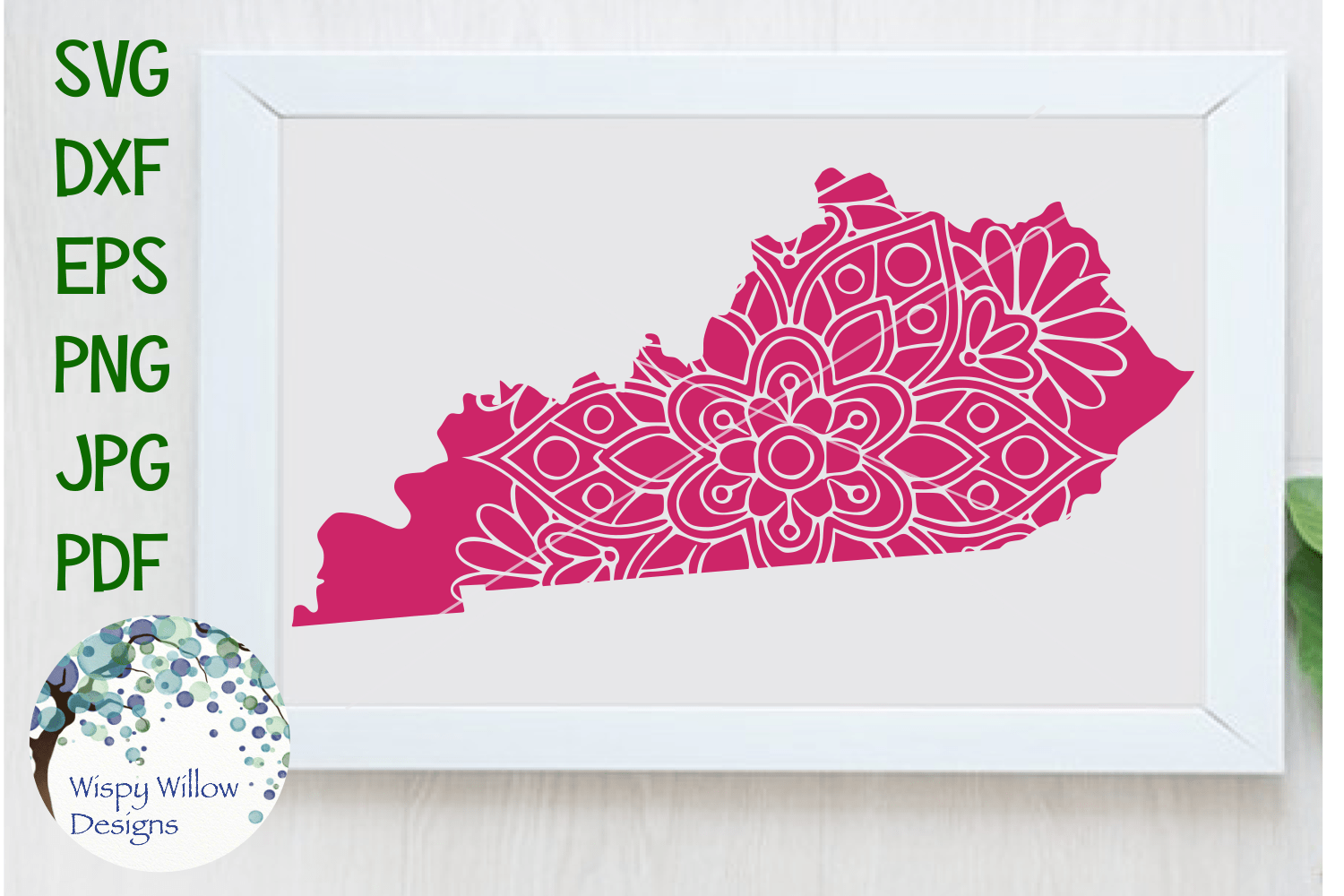 Kentucky KY Mandala SVG Wispy Willow Designs Company