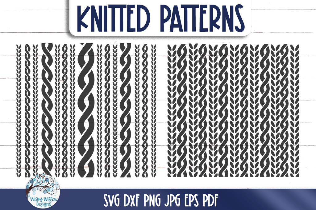Knitted Pattern SVG Bundle | Cable Stitch Sweater Texture – Wispy ...