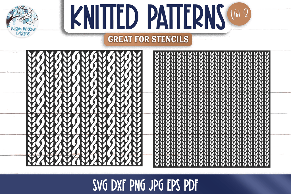 Knitted Pattern SVG Bundle Vol 2 | Cable Stitch Sweater Texture – Wispy ...