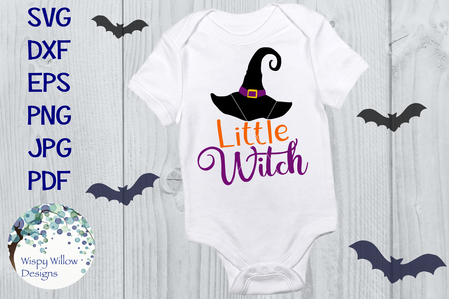 Little Witch | Halloween SVG Wispy Willow Designs Company