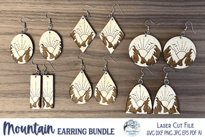 Mountain Earring Bundle for Glowforge or Laser Cutter Wispy Willow Designs Company