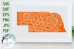 Nebraska NE Mandala SVG Wispy Willow Designs Company