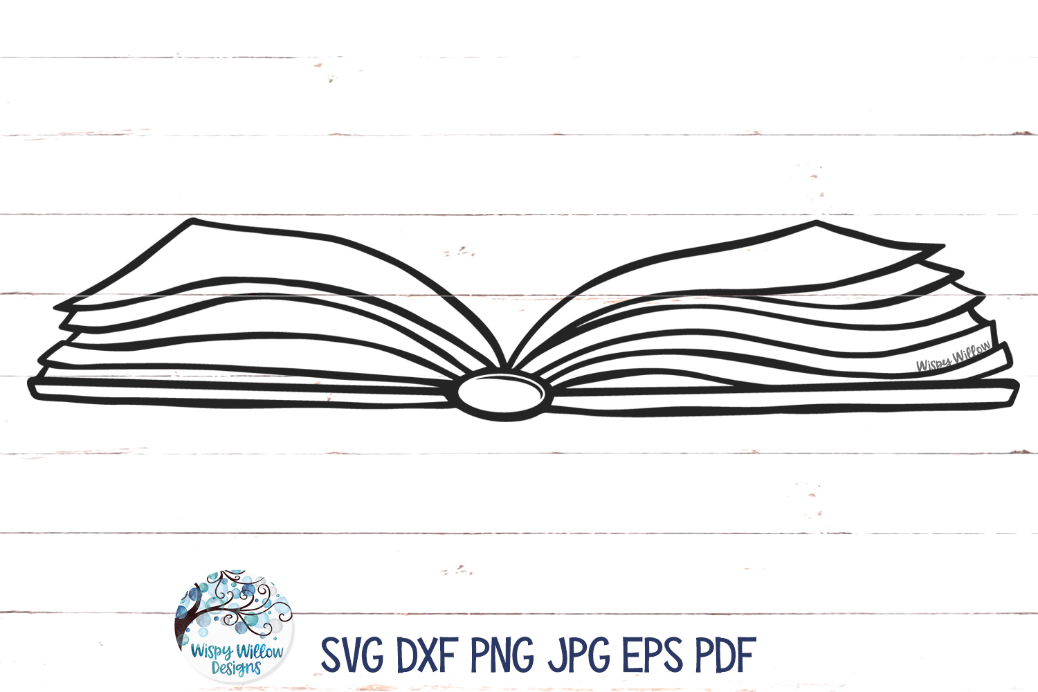 Open Book SVG Wispy Willow Designs Company