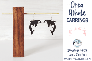 Orca Killer Whale Earring SVG for Glowforge Laser Cutter Wispy Willow Designs Company